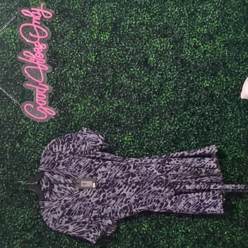 New All Saints Fay Ambient Dress XS Animal Prin AllSaints